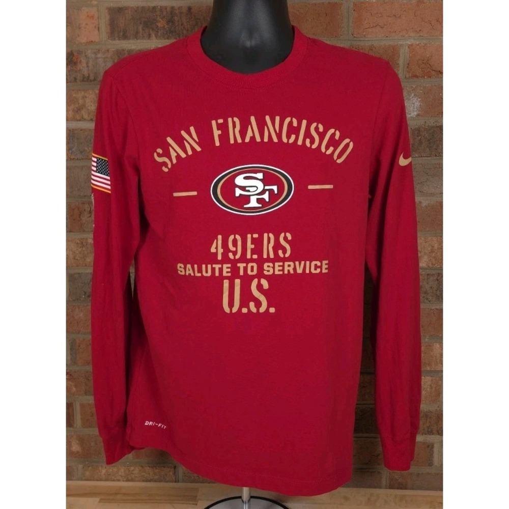 San Francisco 49ers Nike Salute to Service Long Sleeve Football Dri Fit Small
